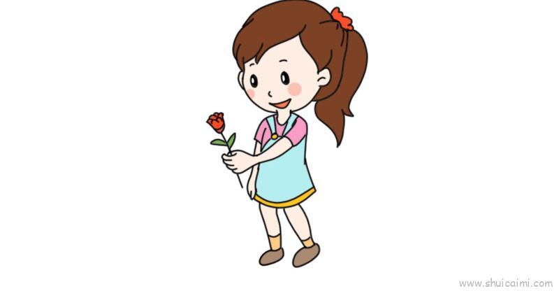 送花儿童画怎么画 送花简笔画好看