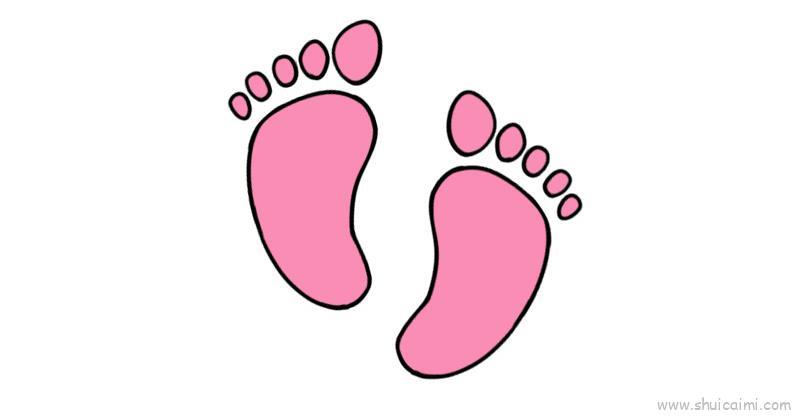 脚印儿童画怎么画 脚印简笔画简单