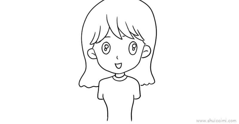 女生头像手绘儿童画怎么画 女生头像手绘简笔画简单