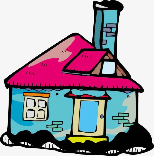 房子简笔画图片带颜色 农村房子简笔画图片带颜色