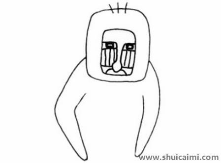 狒狒儿童简笔画