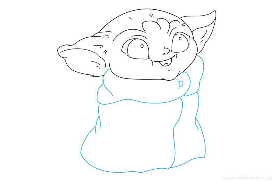 尤达宝宝曼达洛人怎么画 尤达宝宝曼达洛人简笔画步骤