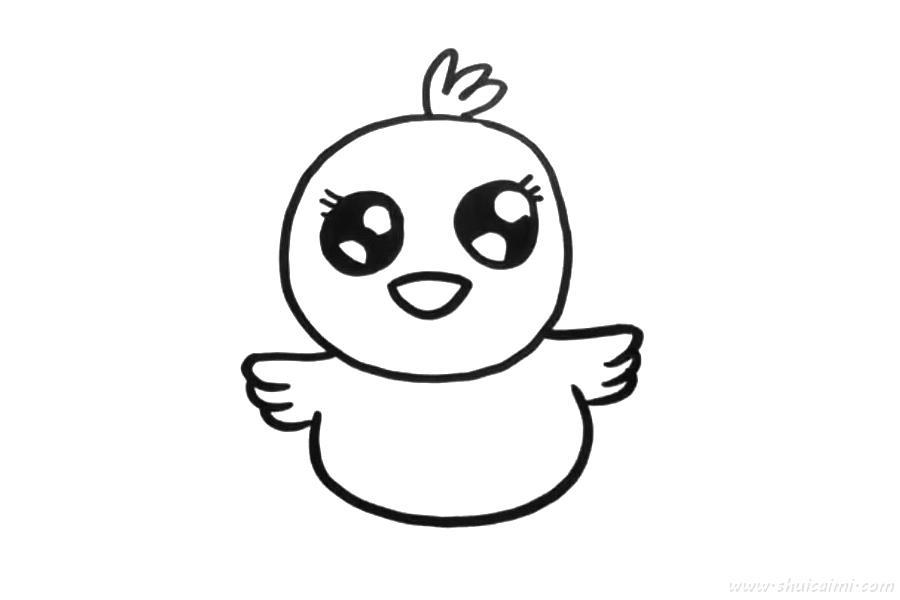 小鸡怎么画 小鸡简笔画图片带颜色