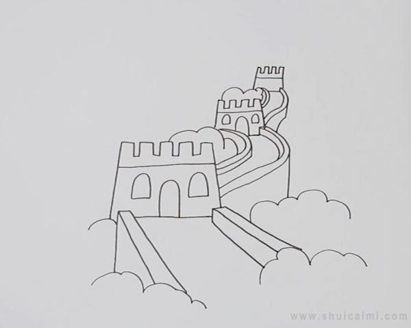 长城简笔画怎么画 长城简笔画步骤