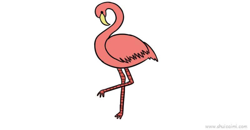 火烈鸟儿童画怎么画 火烈鸟简笔画简单