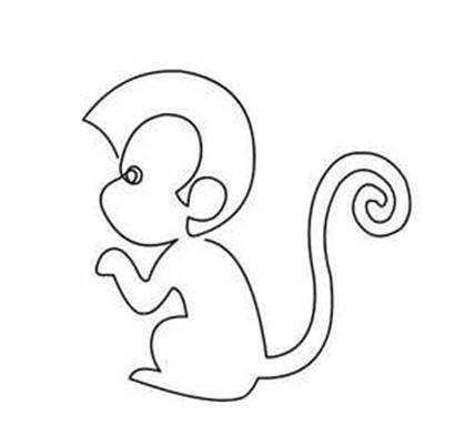 猴简笔画 狗简笔画彩色
