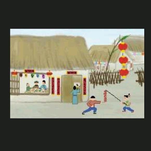 元日古诗配画简笔画 元日古诗配画简笔画简单