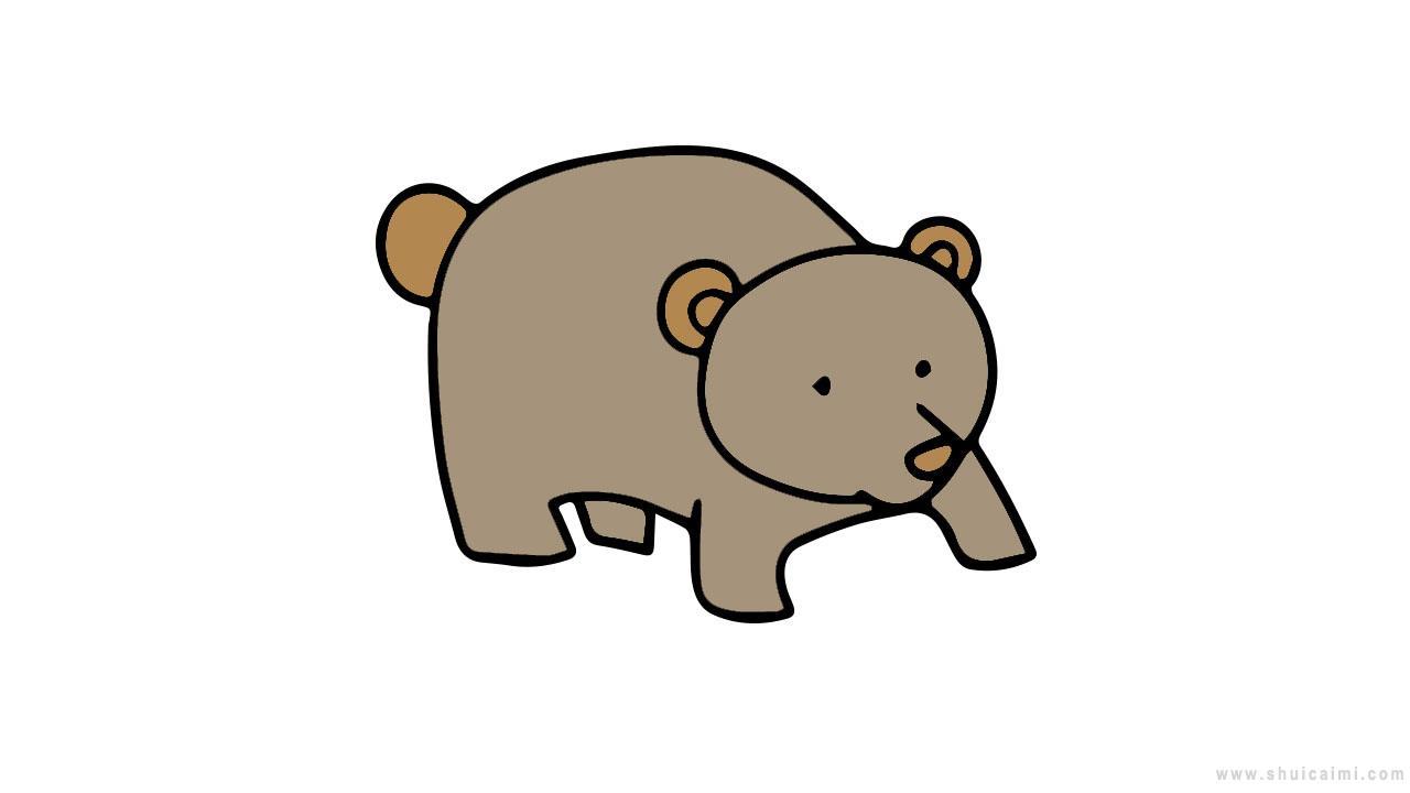 棕熊简笔画怎么画？棕熊简笔画详细步骤教程