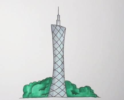 广州塔简笔画 广州塔简笔画彩色