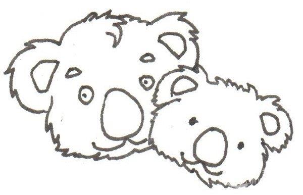 考拉爸爸和宝宝的简笔画怎么画 考拉爸爸和宝宝的简笔画图片大全