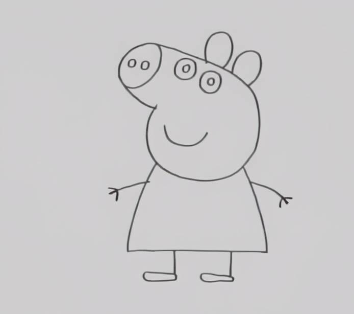 佩奇简笔画 佩奇简笔画画法