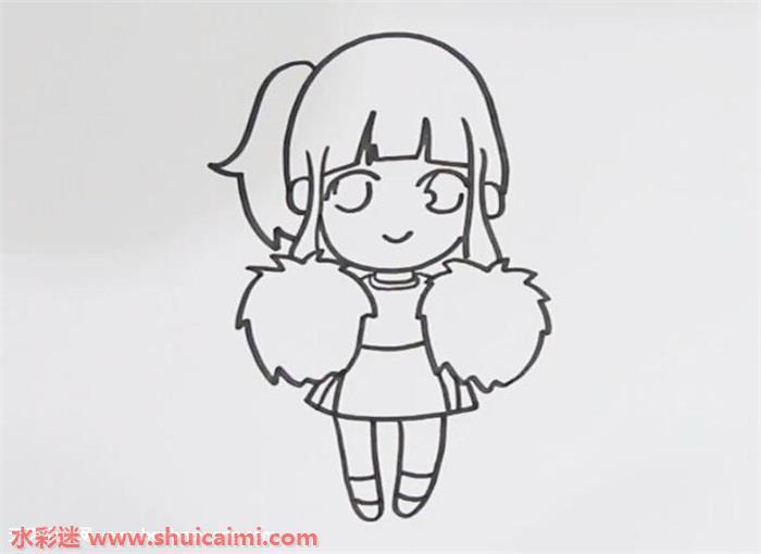 拉拉队女孩怎么画 拉拉队女孩简笔画图片大全带颜色