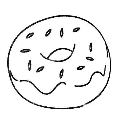 甜甜圈简笔画 甜甜圈简笔画图片