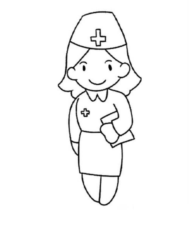 护士简笔画图片大全 护士简笔画图片大全颜色可爱