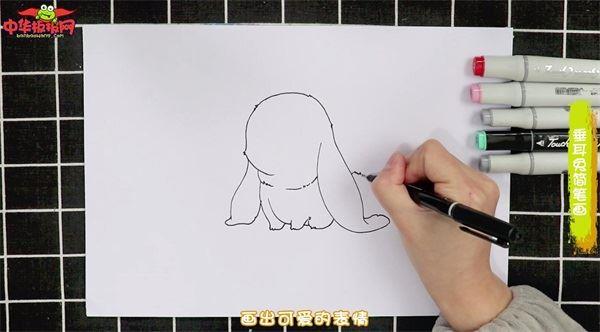 垂耳兔怎么画 垂耳兔简笔画图片大全带颜色
