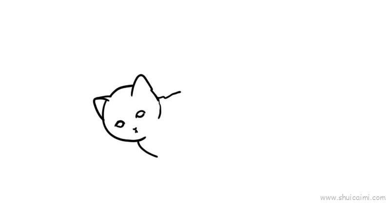小公猫儿童画怎么画 小公猫简笔画步骤