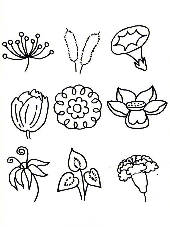 花花简笔画图片大全 可爱小花简笔画图片