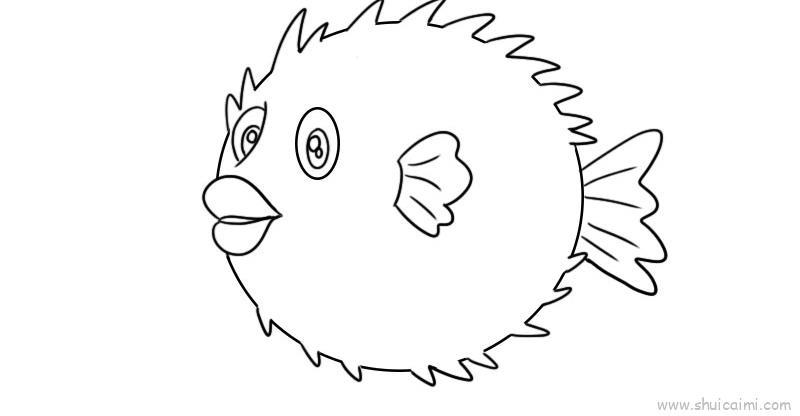 刺豚儿童画怎么画 刺豚简笔画步骤