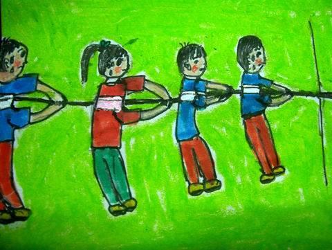 拔河简笔画 小学生拔河简笔画
