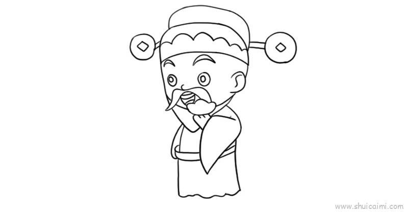 财神爷儿童画怎么画 财神爷简笔画顺序
