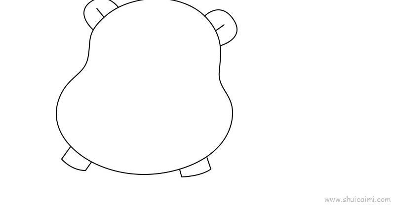 河马儿童画怎么画 河马简笔画图片