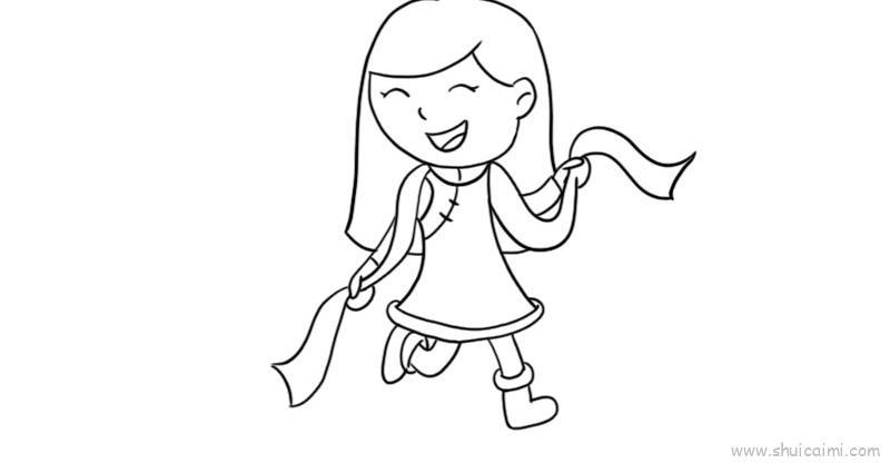 新春扭秧歌儿童画怎么画 新春扭秧歌简笔画步骤