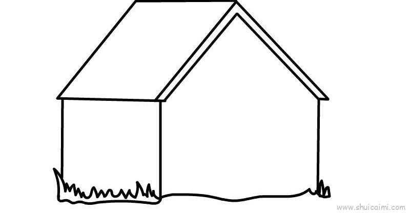 狗舍儿童画怎么画 狗舍简笔画简单