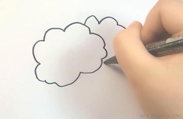 多云儿童画怎么画 多云简笔画步骤