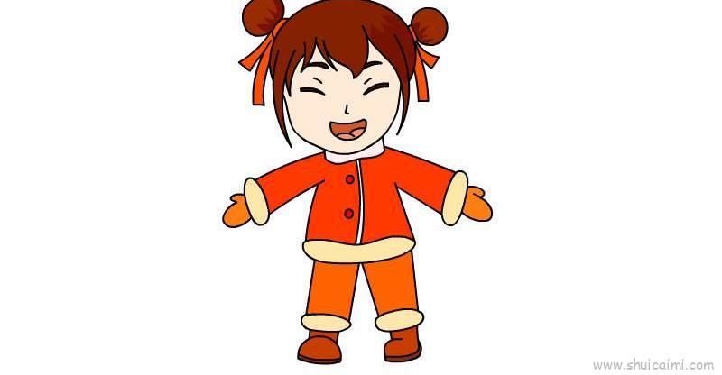 可爱的中国年画娃娃简笔画教程步骤
