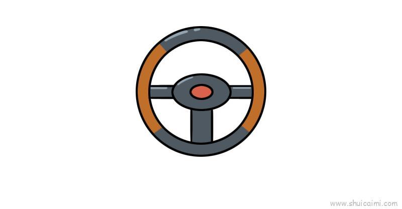方向盘儿童画怎么画 方向盘简笔画顺序