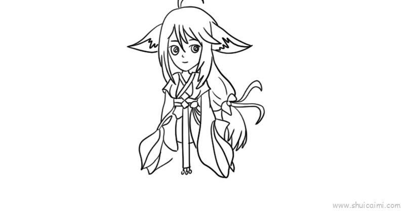 涂山红红儿童画怎么画 涂山红红简笔画图片