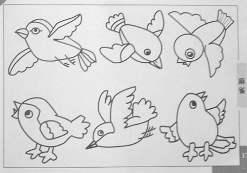 麻雀简笔画 麻雀简笔画带颜色