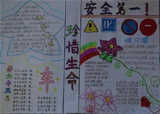 交通安全手抄报简笔画 二年级交通安全手抄报简笔画