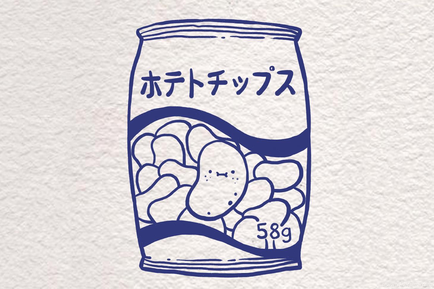 一袋薯片怎么画 一袋薯片简笔画图片大全带颜色