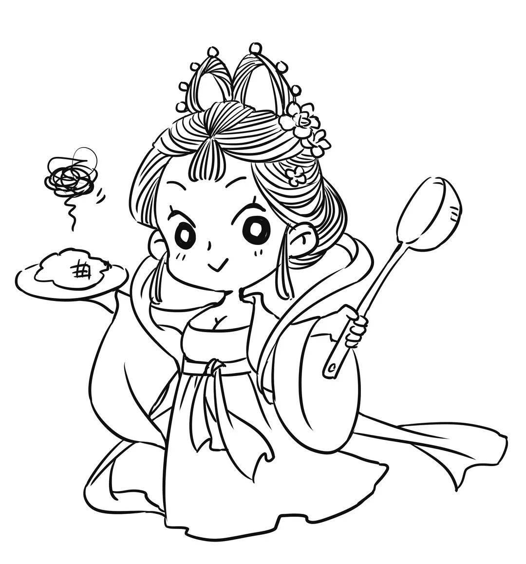 王母娘娘Q版简笔画 王母娘娘怎么画简笔画卡通