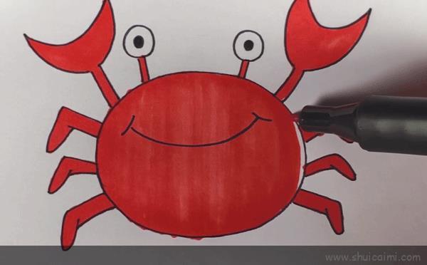 螃蟹儿童画怎么画 螃蟹简笔画图片