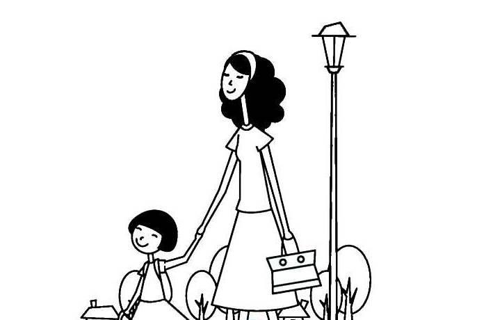 关于母爱的简笔画 关于母爱的简笔画带颜色