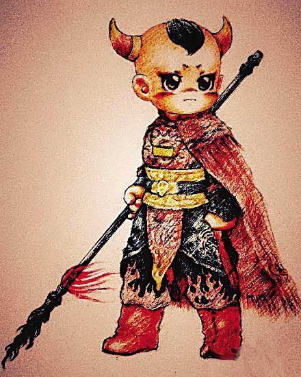 红孩儿简笔画 西游记红孩儿简笔画