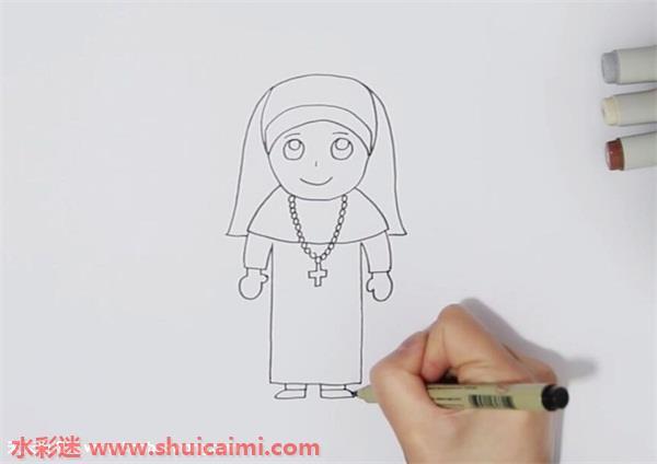 修女怎么画 修女简笔画漂亮卡通
