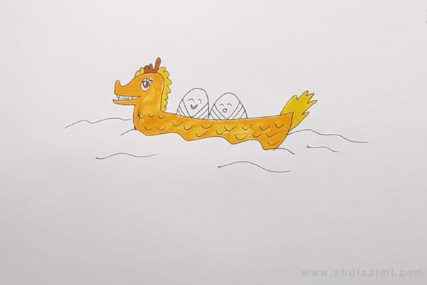 赛龙舟简笔画怎么画 赛龙舟简笔画顺序