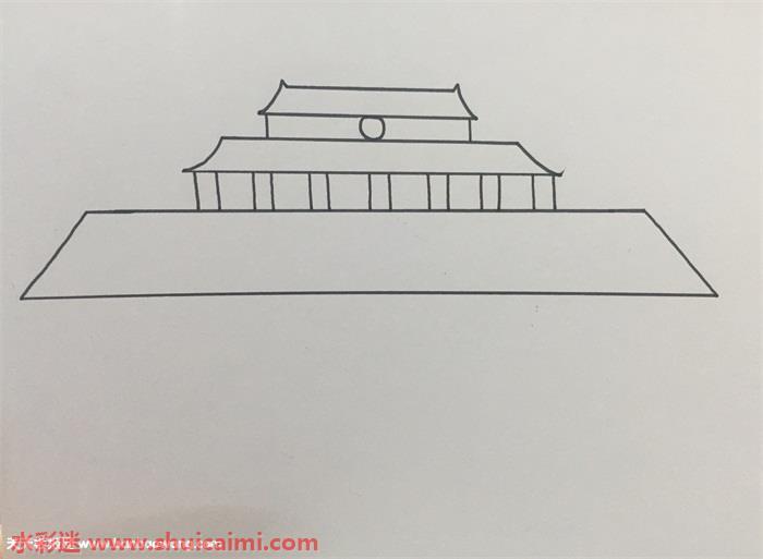 天安门广场怎么画 天安门广场简笔画简单彩色