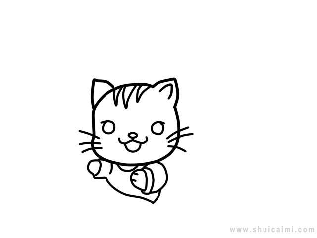 小猫钓鱼简笔画怎么画 小猫钓鱼简笔画步骤