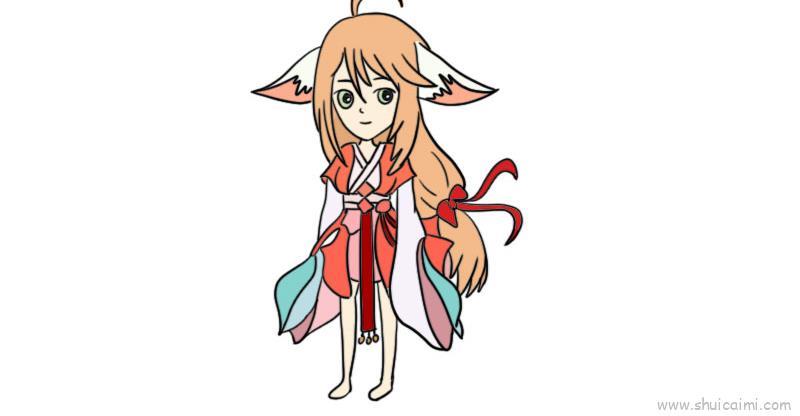 涂山红红儿童画怎么画 涂山红红简笔画图片