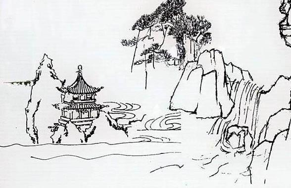 山水风景图片简笔画 绘画山水风景图片简笔画