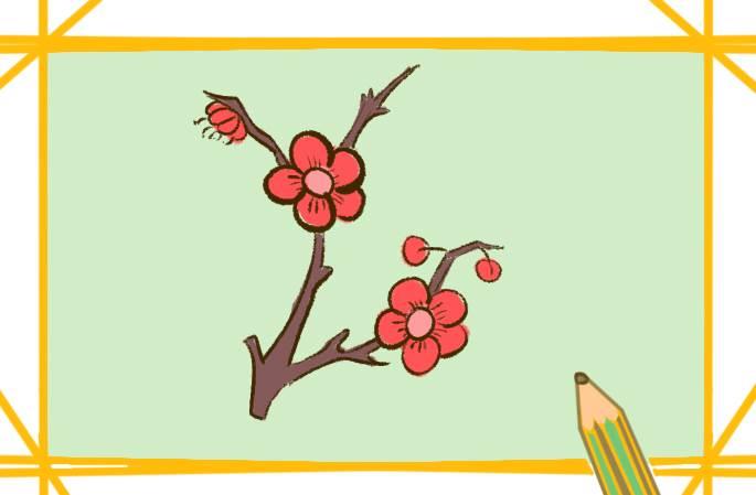 梅花树简笔画 梅花树简笔画手绘