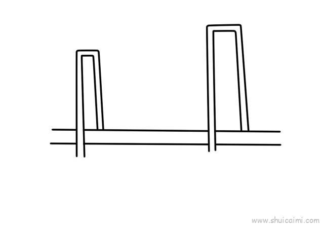 斜拉桥儿童画怎么画 斜拉桥简笔画图片大全