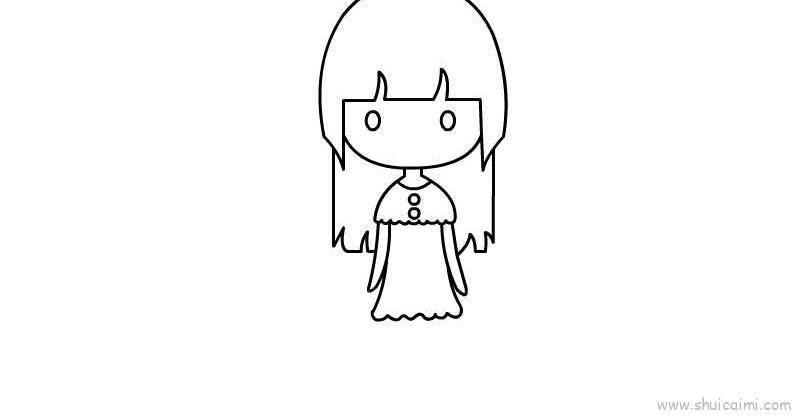 女生卡通简笔画教程步骤图解