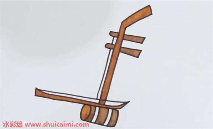 二胡怎么画 二胡简笔画简单又漂亮彩色