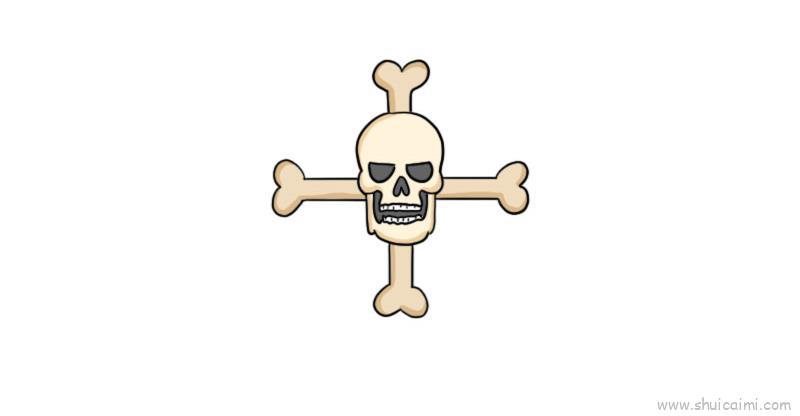 万圣节十字骨骷髅儿童画怎么画 万圣节十字骨骷髅简笔画简单又好看