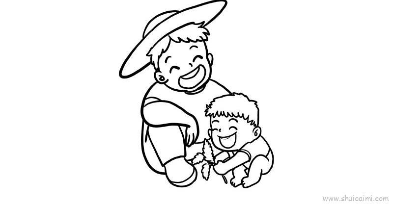 父与子儿童画怎么画 父与子简笔画教程步骤图片